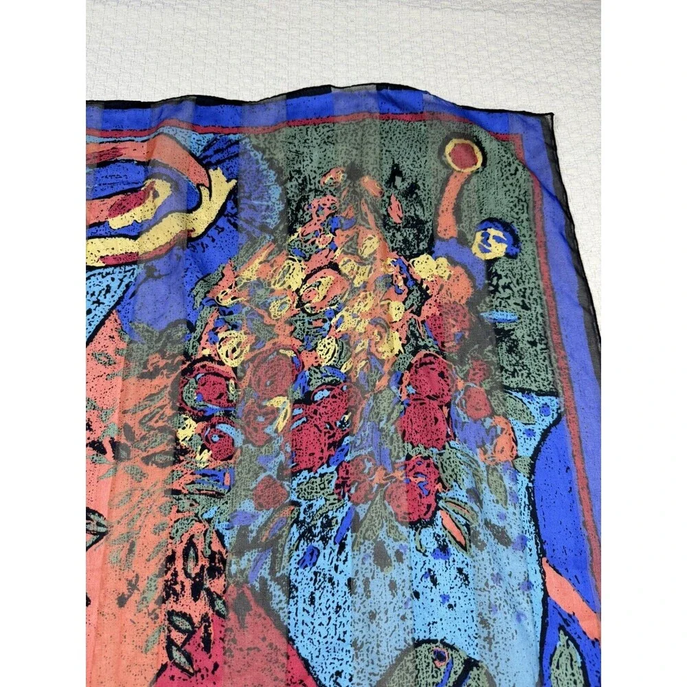 Patricia Paris SCARF Vintage‎ Painting Square Wrap Ancient Greek Fresco 34